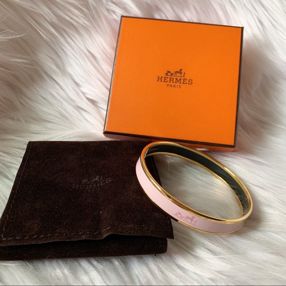 Hermès Caleche Enamel Bangle Bracelet